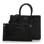 Grained Calfskin Baby Sac De Jour Black