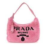 Terry Cloth Mini Re-Edition 2000 Bag Petalo Black