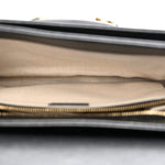 Textured Calfskin Geometric Print Horsebit 1955 Shoulder Bag Black Multicolor