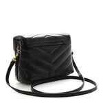 Calfskin Y Quilted Monogram Toy Loulou Crossbody Bag Black