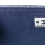 Denim Quilted Double You Card Holder On Chain Blue