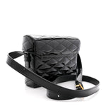 Patent Matelasse Monogram June Box Bag Black