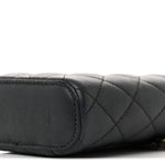 Caviar Quilted Small Vertical Coco Beauty Vanity Case With Chain Black