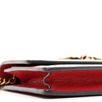 GG Supreme Monogram Web Queen Margaret Chain Wallet Red