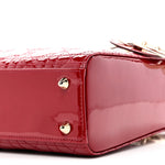 Patent Cannage Small Lady Dior Cherry Red