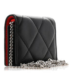 Nappa Graffiti Quilted Graffiti Skull Card Holder on Chain Black White