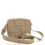 Lambskin Maxi Intrecciato Cassette Camera Bag Travertine