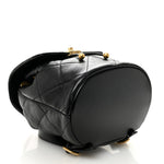 Lambskin Quilted Logo Mini Backpack Black