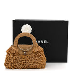 Raffia Fringe Nano Kelly Shopper Dark Beige