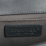 Calfskin Chevron Quilted New Medium Boy Flap Dark Navy Blue