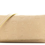 Calfskin Ottomar Klara Tri Fold Phone Wallet On Strap Croissant