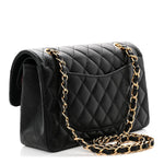 Caviar Quilted Small Double Flap Black