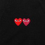 Double Heart Cardigan - Black