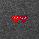 Double Heart Cardigan - Grey