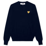 Gold Heart Sweater - Navy