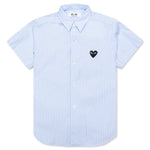 Kid's S/S Striped Shirt - Light Blue/White