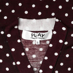 Polka Dot Cardigan Black Heart - Burgundy