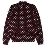Polka Dot Cardigan Black Heart - Burgundy