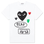 Women's Black Multi Logo S/S T-Shirt - White