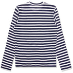 Women's Double Heart Striped Shirt - White/Navy