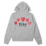 Women's Multi Heart Hoodie - Grey