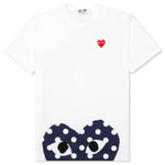 Women's Polka Dot Half Heart T-Shirt - White