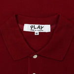 Women's CDG Heart Polo Shirt - Burgundy