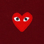 Women's CDG Heart Polo Shirt - Burgundy