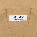 Woven V-Neck Cardigan - Camel