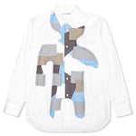 Comme Des Garcons SHIRT Mens Woven - White/Dark Grey