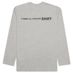 Comme Des Garcons SHIRT Rear Logo L/S Tee - Grey