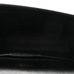 Calfskin Crocodile Embossed Small Classic Monogram Kate Tassel Satchel Black