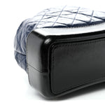 Aged Calfskin Quilted Gabrielle Backpack Navy Black
