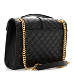 Grain De Poudre Textured Mixed Matelasse Triquilt Medium Monogram Satchel Black