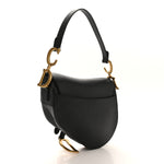 Grained Calfskin Saddle Bag Black