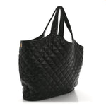 Lambskin Quilted Maxi Icare Shopping Tote Black