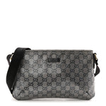 Crystal Monogram Small Flat Messenger Crossbody Navy