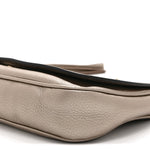 Metallic Pebbled Calfskin Medium Soho Flap Crossbody Golden Beige