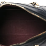 Caviar Quilted Barrel Clutch With Chain Black