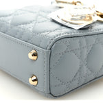 Lambskin Cannage Micro Lady Dior Cloud Blue