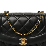 Lambskin Quilted Small Single Flap Black
