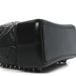 Aged Calfskin Quilted Small Gabrielle Backpack Black