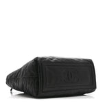 Lambskin Quilted Medium Coco Cocoon Reversible Tote Black