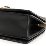 Calfskin Sylvie Web Small Queen Margaret Top Handle Bag Black White
