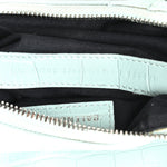Extra Supple Calfskin Crocodile Embossed Le Cagole Shoulder Bag XS Green Acqua