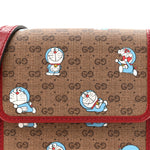 X DORAEMON Mini Vintage GG Supreme Monogram Mini Crossbody Bag Beige Cherry Red