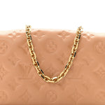 Lambskin Embossed Monogram Pochette Coussin Camel