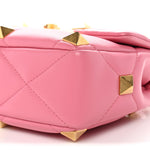Nappa Medium Roman Stud Shoulder Bag Flamingo Pink