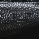 Pebbled Calfskin Mini Rockstud Flip-Lock Messenger Bag Black