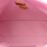 Lambskin Quilted Mini Lacquered Chain Flap Pink